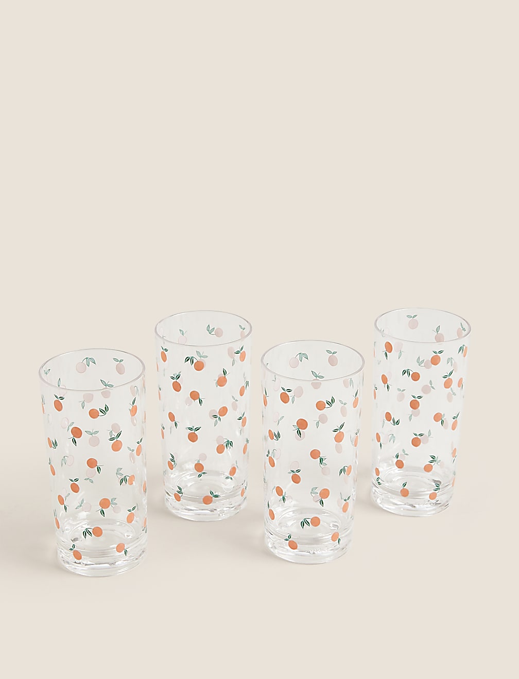 Set of 4 Oranges Picnic Highballs