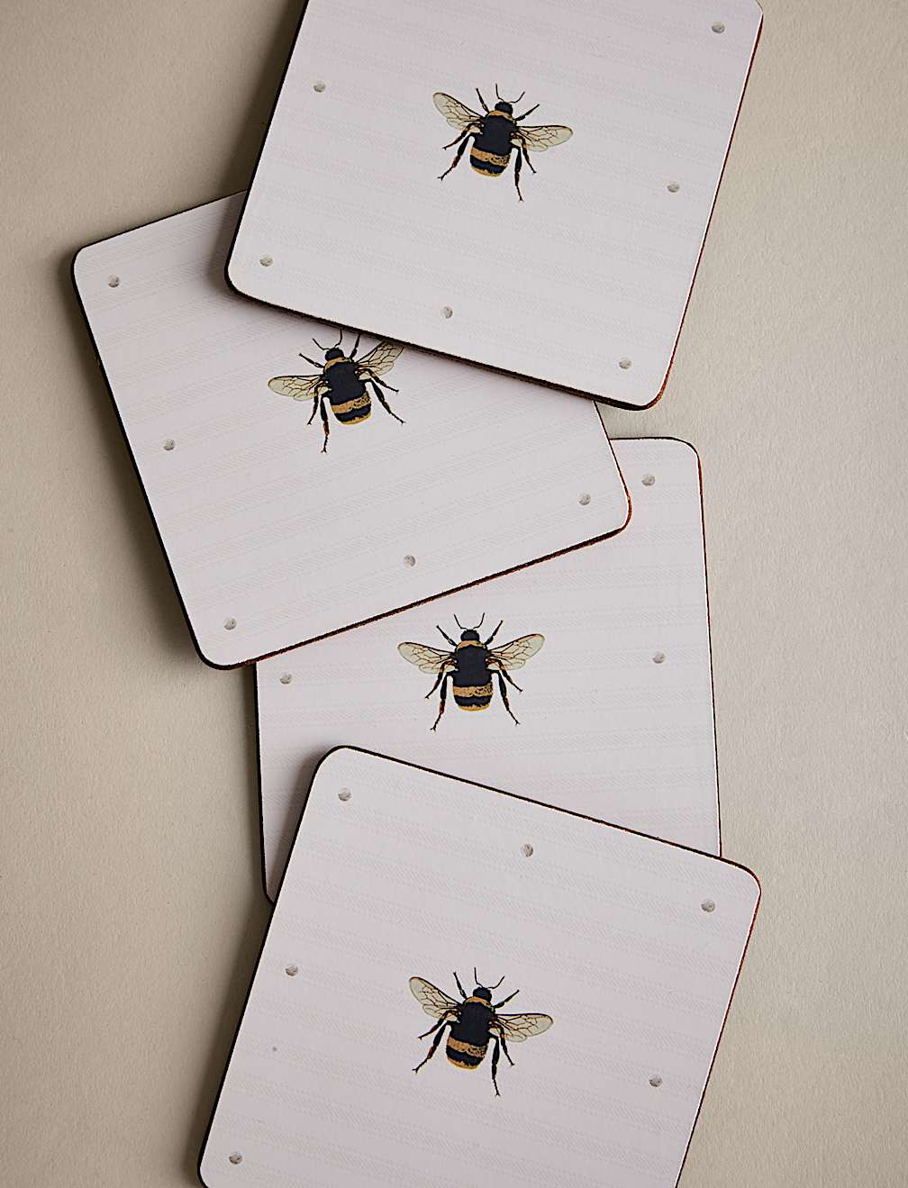 Set of 4 Bee Print Placemats & 4 Coasters