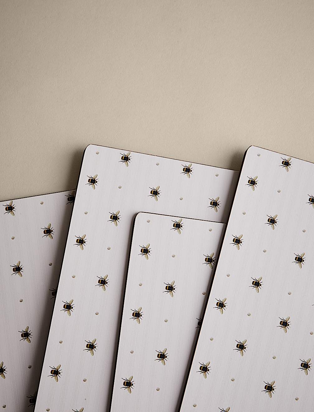 Set of 4 Bee Print Placemats & 4 Coasters
