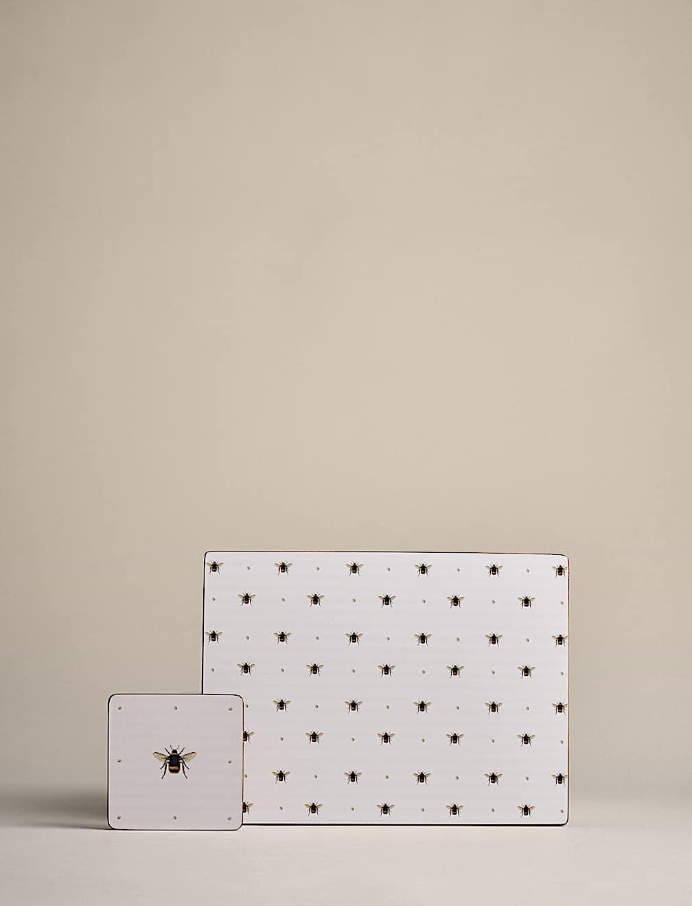 Set of 4 Bee Print Placemats & 4 Coasters