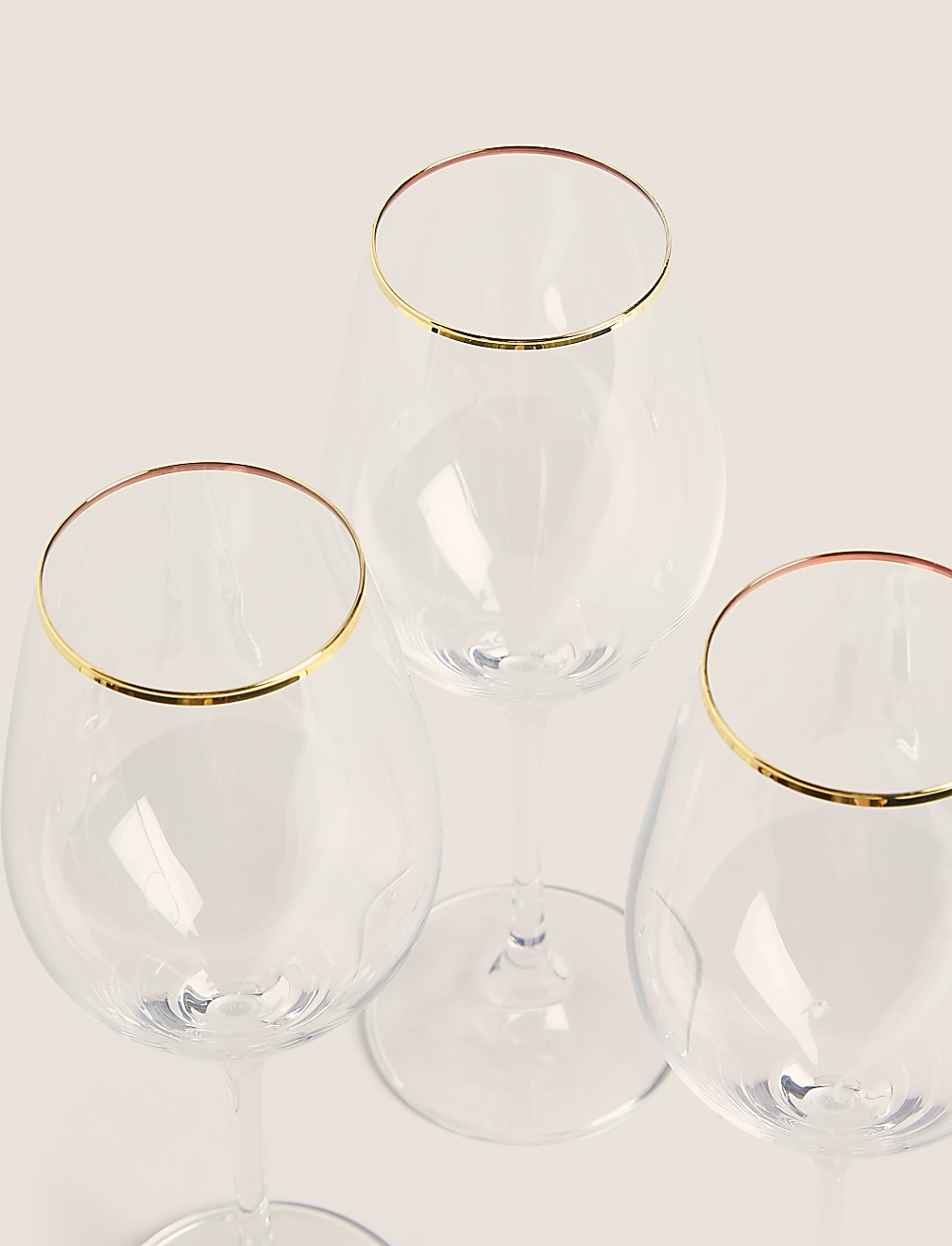 Set of 4 Maxim Gold Rim White Wine Glasses
