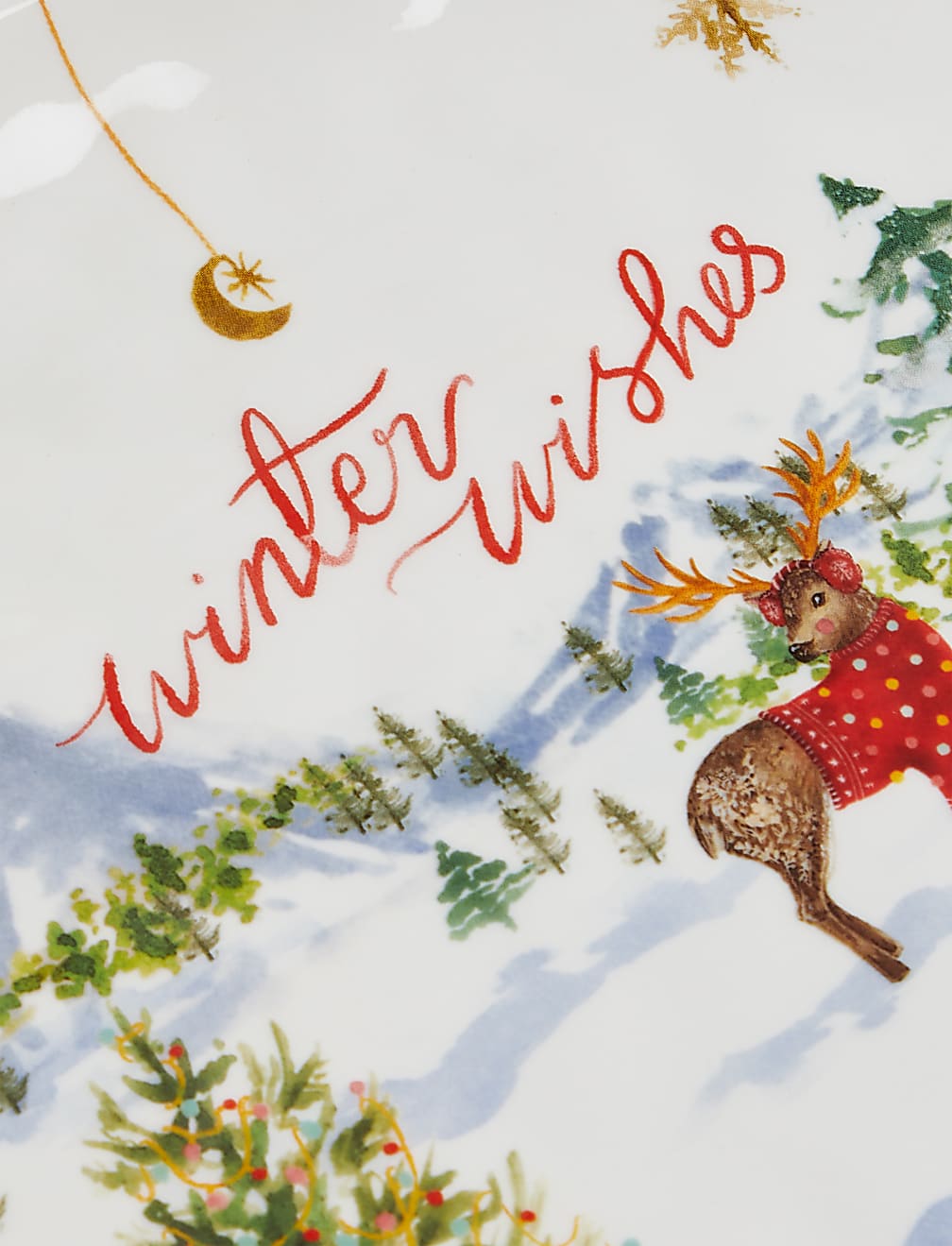 Oval Winter Wishes Christmas Platter