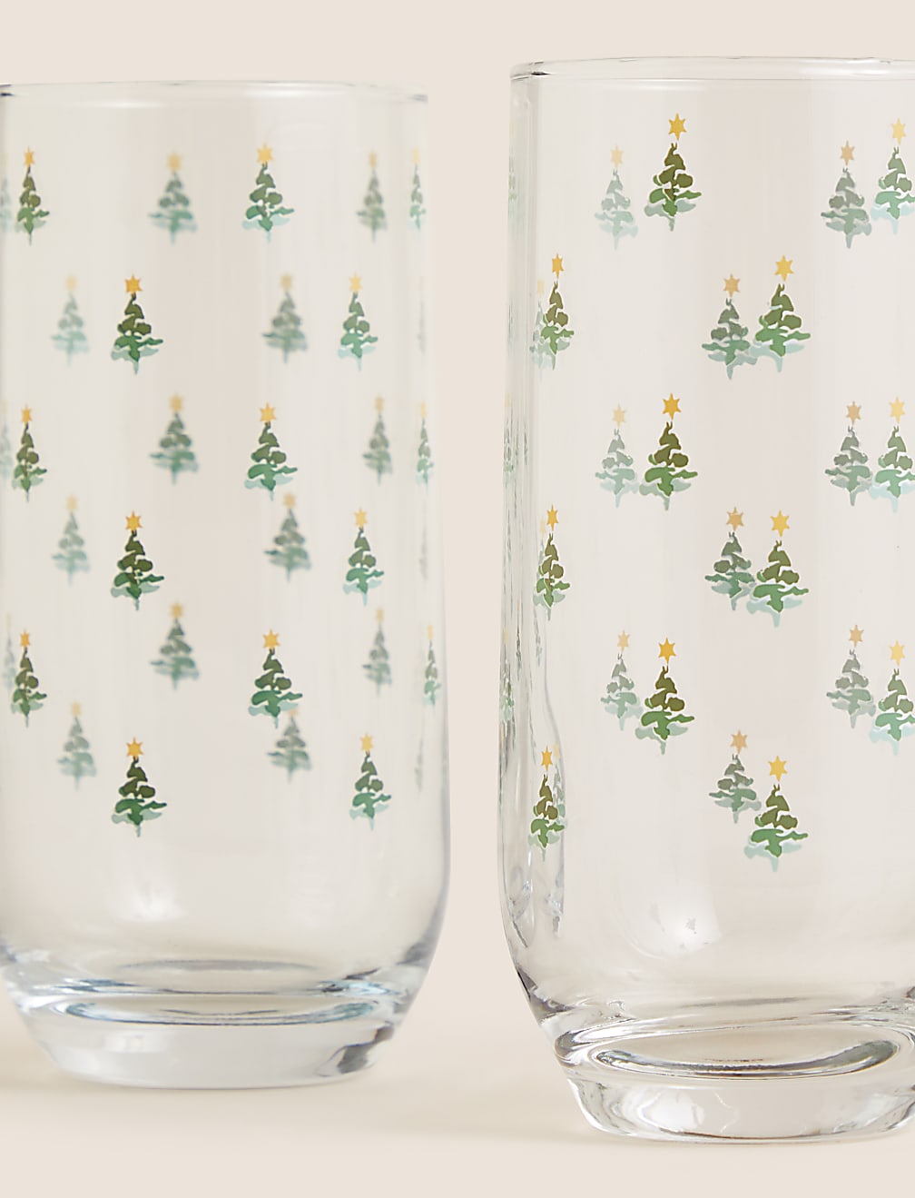 Set of 4 Christmas Tree Highball Glasses