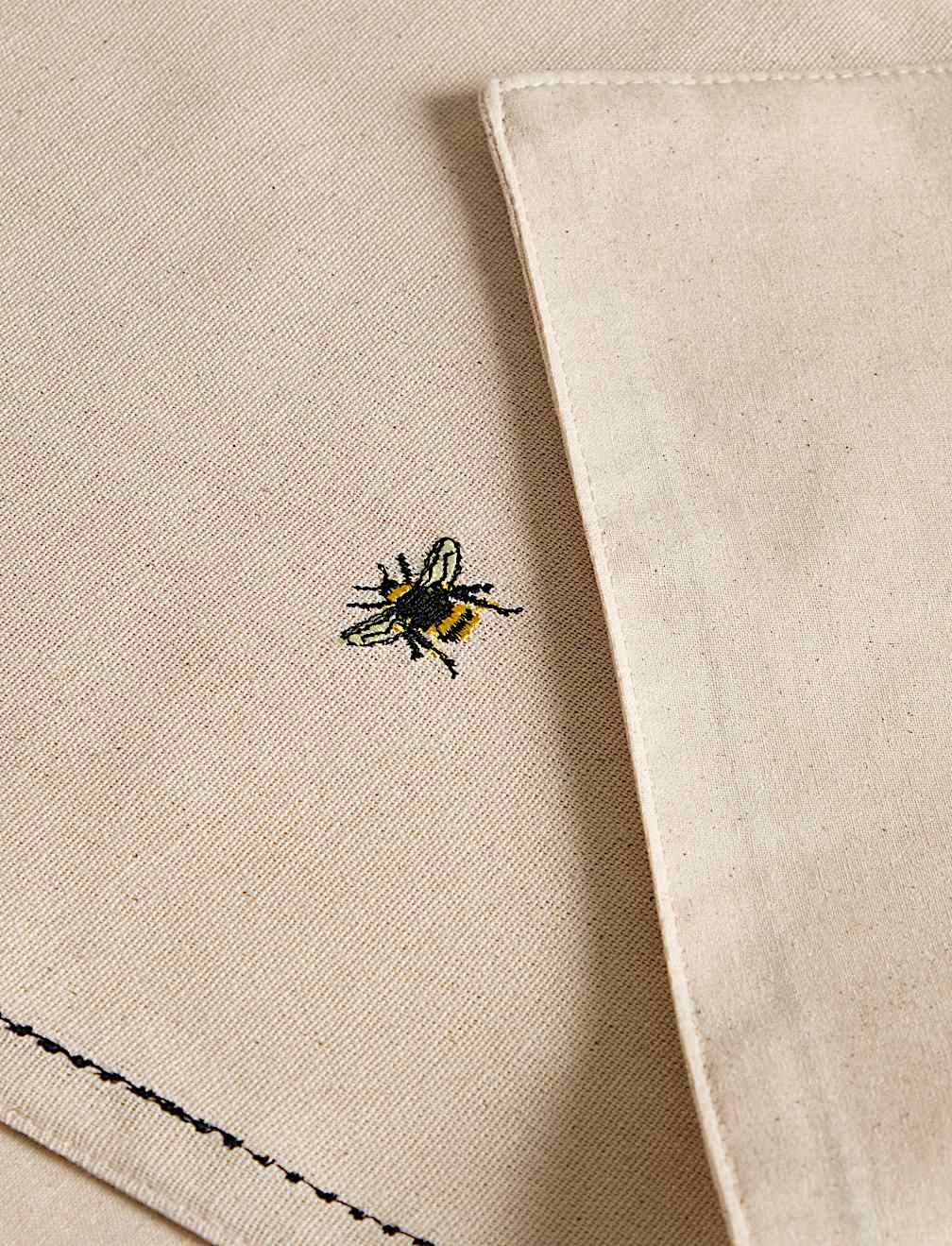 Pure Cotton Embroidered Bee Table Runner