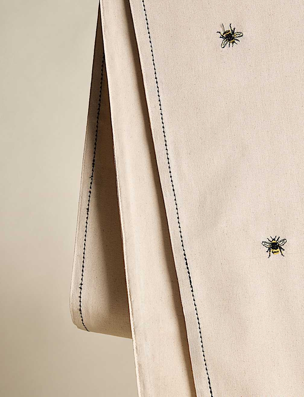 Pure Cotton Embroidered Bee Table Runner