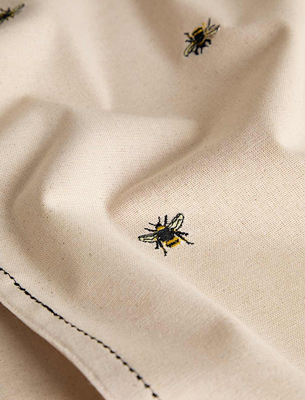 Pure Cotton Embroidered Bee Table Runner