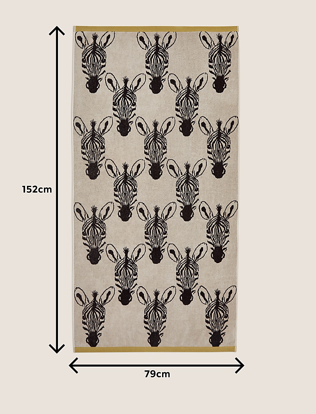 Pure Cotton Zebra Print Beach Towel