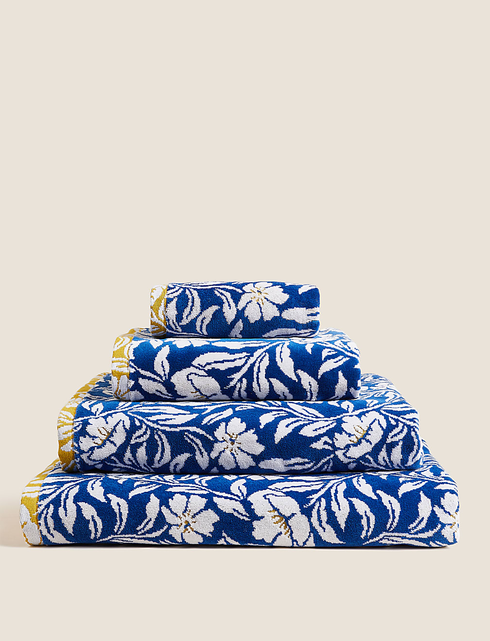 Pure Cotton Velour Floral Towel