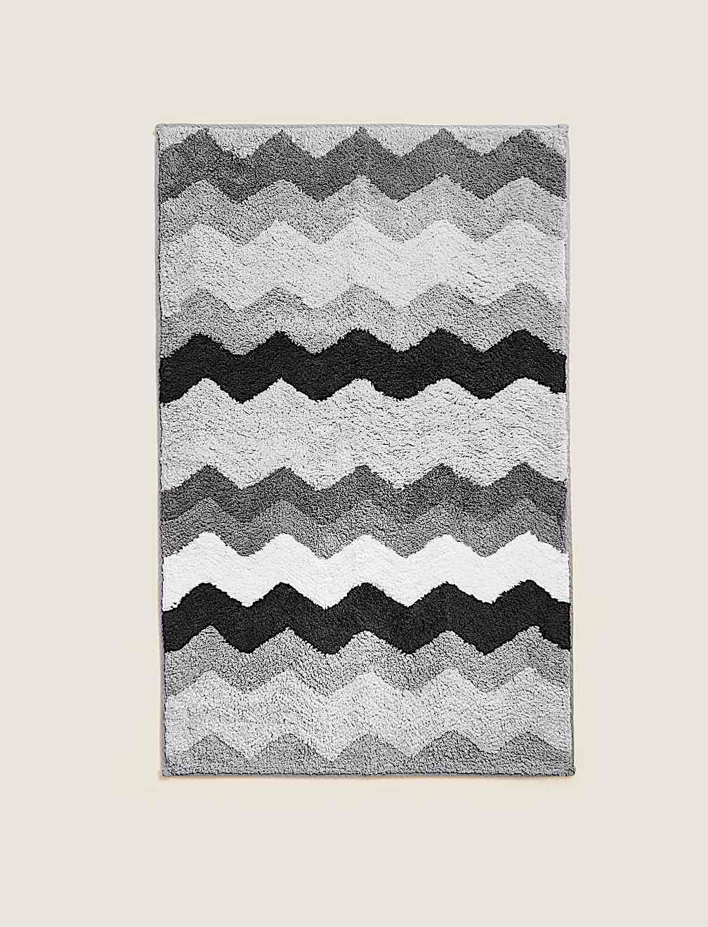 Pure Cotton Zig Zag Bath Mat