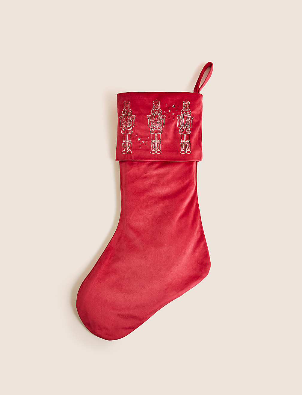 Red Velvet Nutcracker Stocking