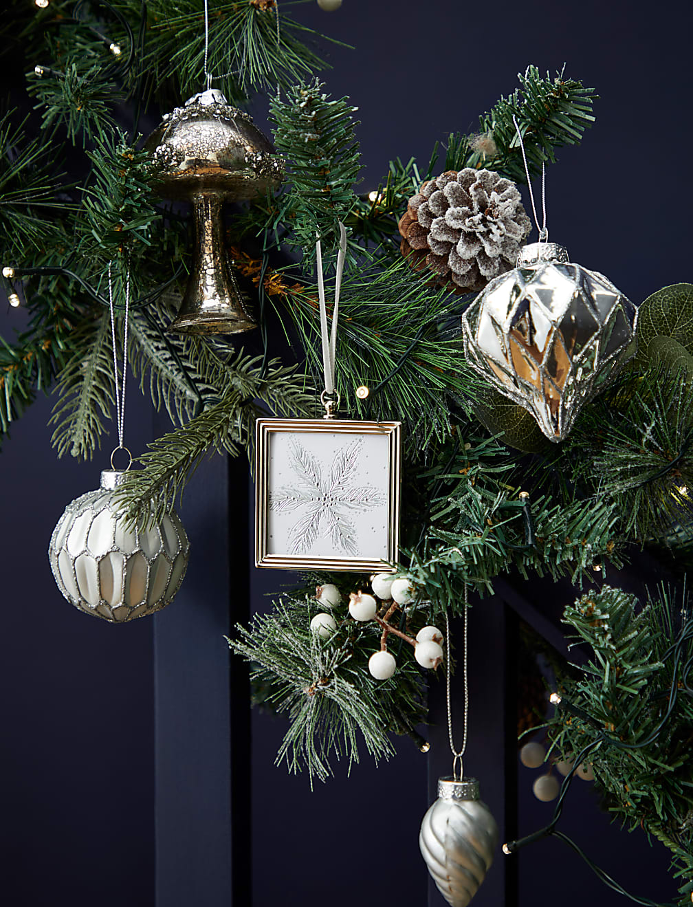 20pk Silver Glass Baubles