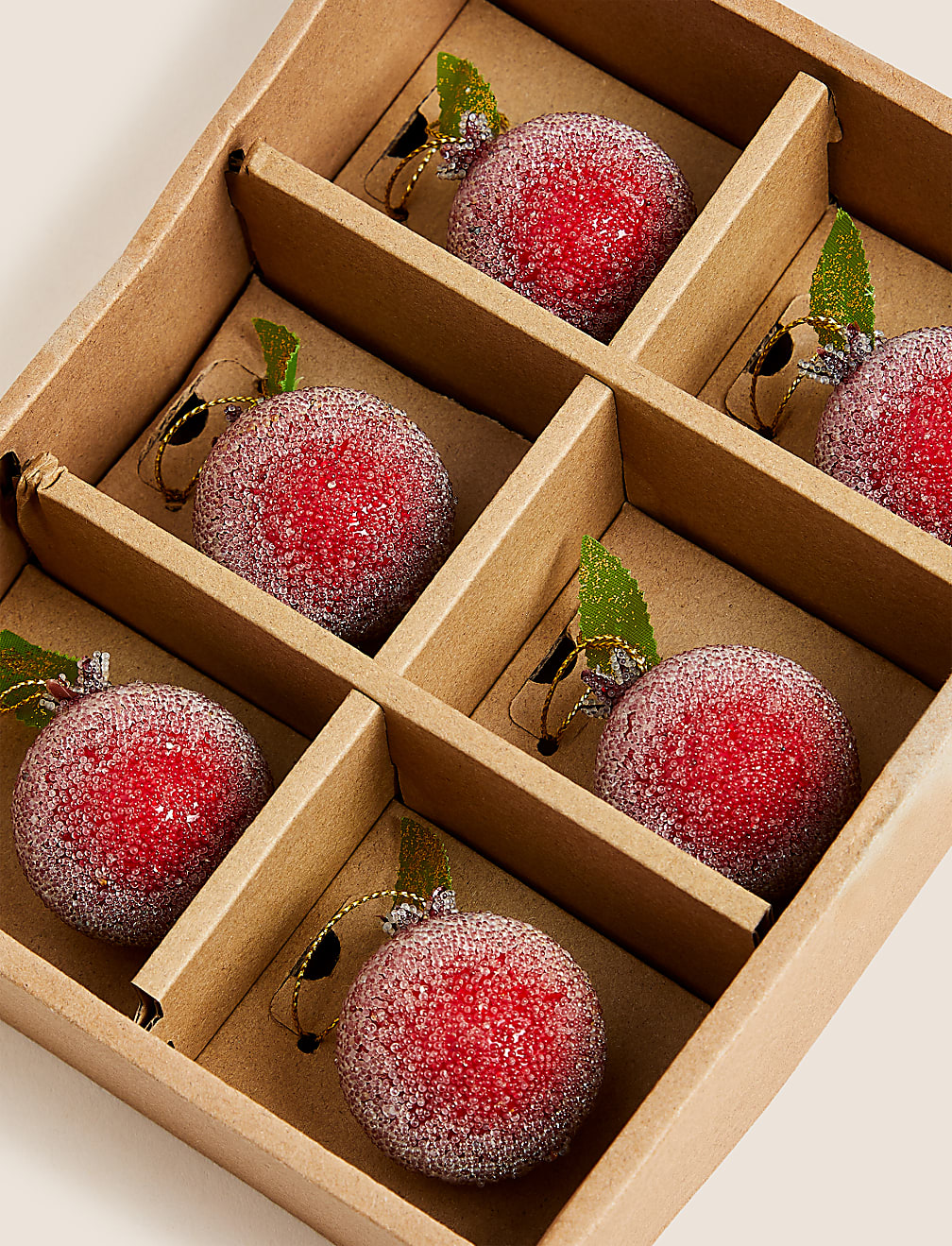 6pk Frosted Fruit Baubles
