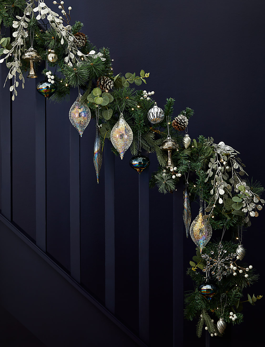 3pk Iridescent Glass Baubles