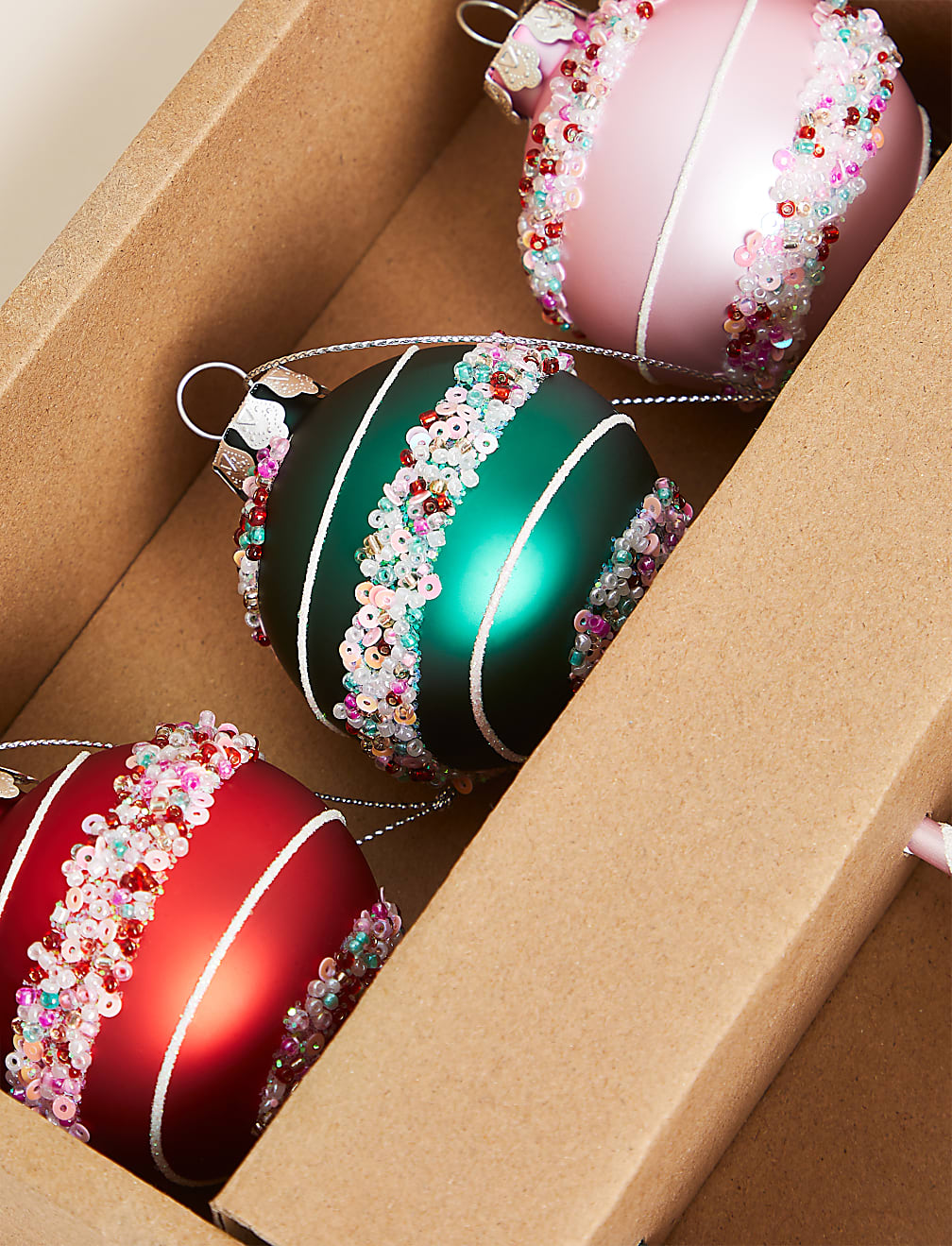 3pk Glass Lollipop Baubles