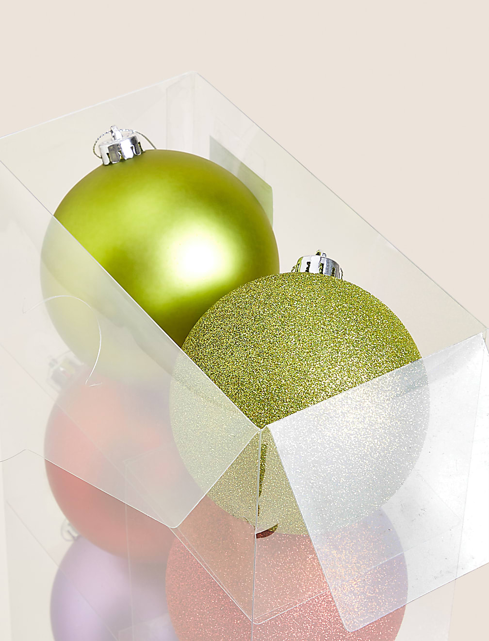 10pk Large Multicoloured Shatterproof Baubles