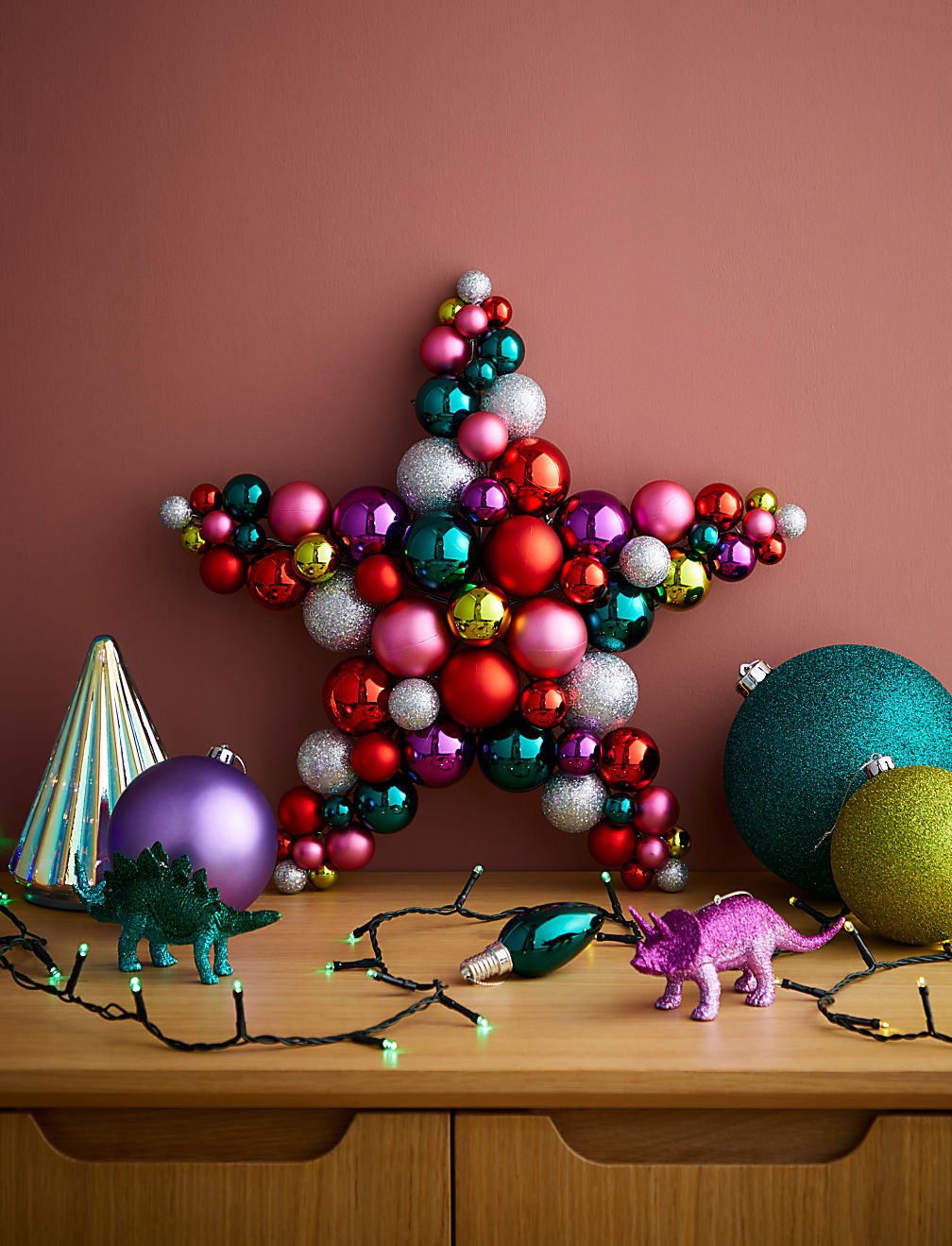 10pk Large Multicoloured Shatterproof Baubles