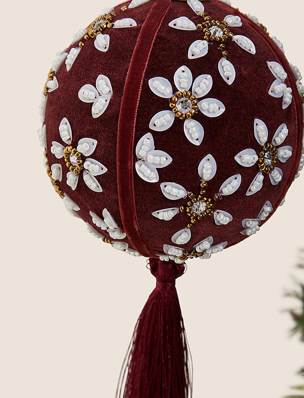 Red Velvet Embellished Bauble