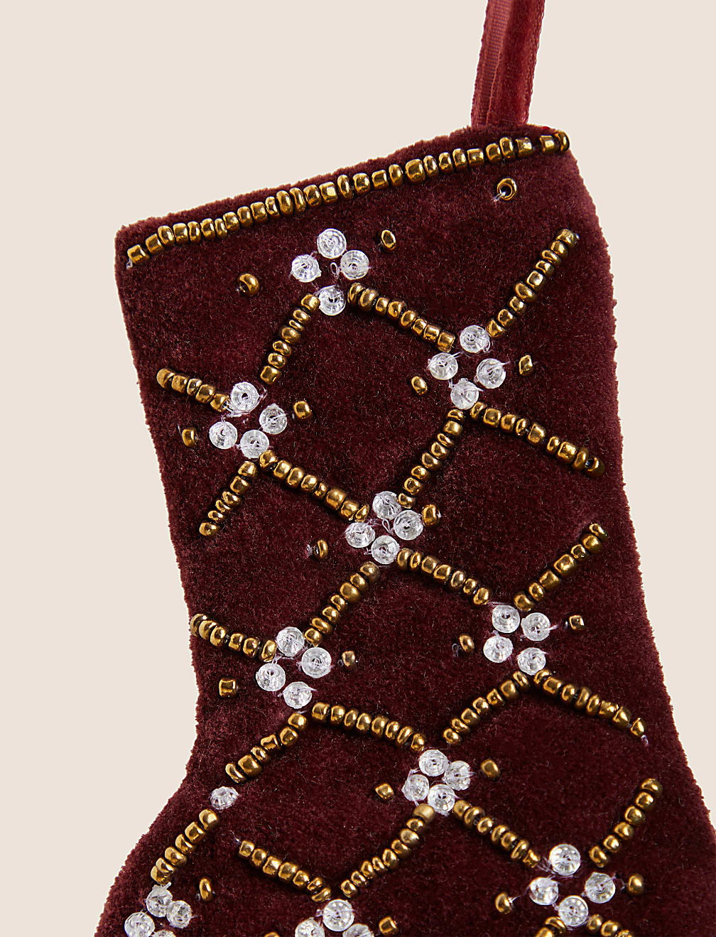 Red Velvet Hanging Stocking Decoration