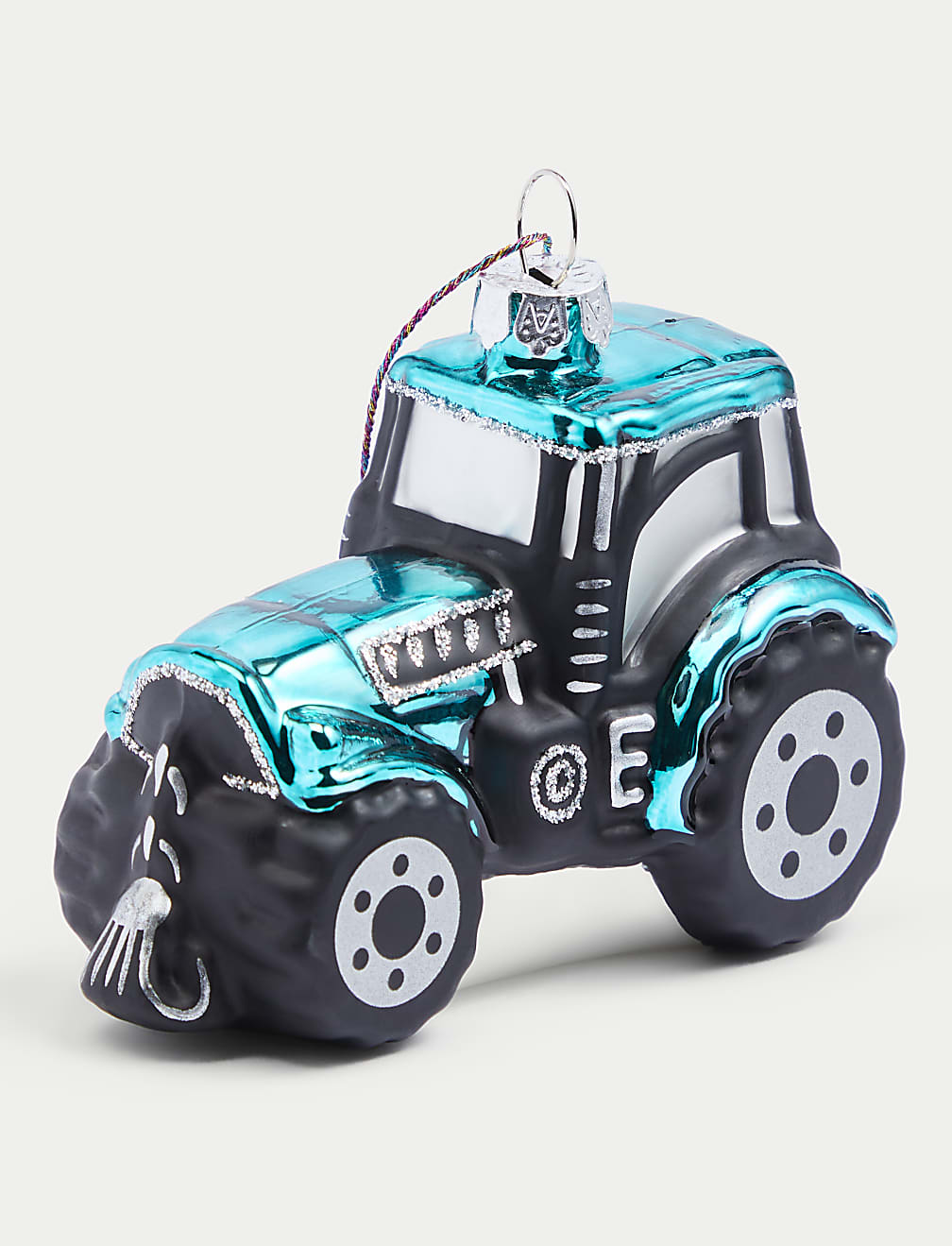 Glass Tractor Hanging Decoration