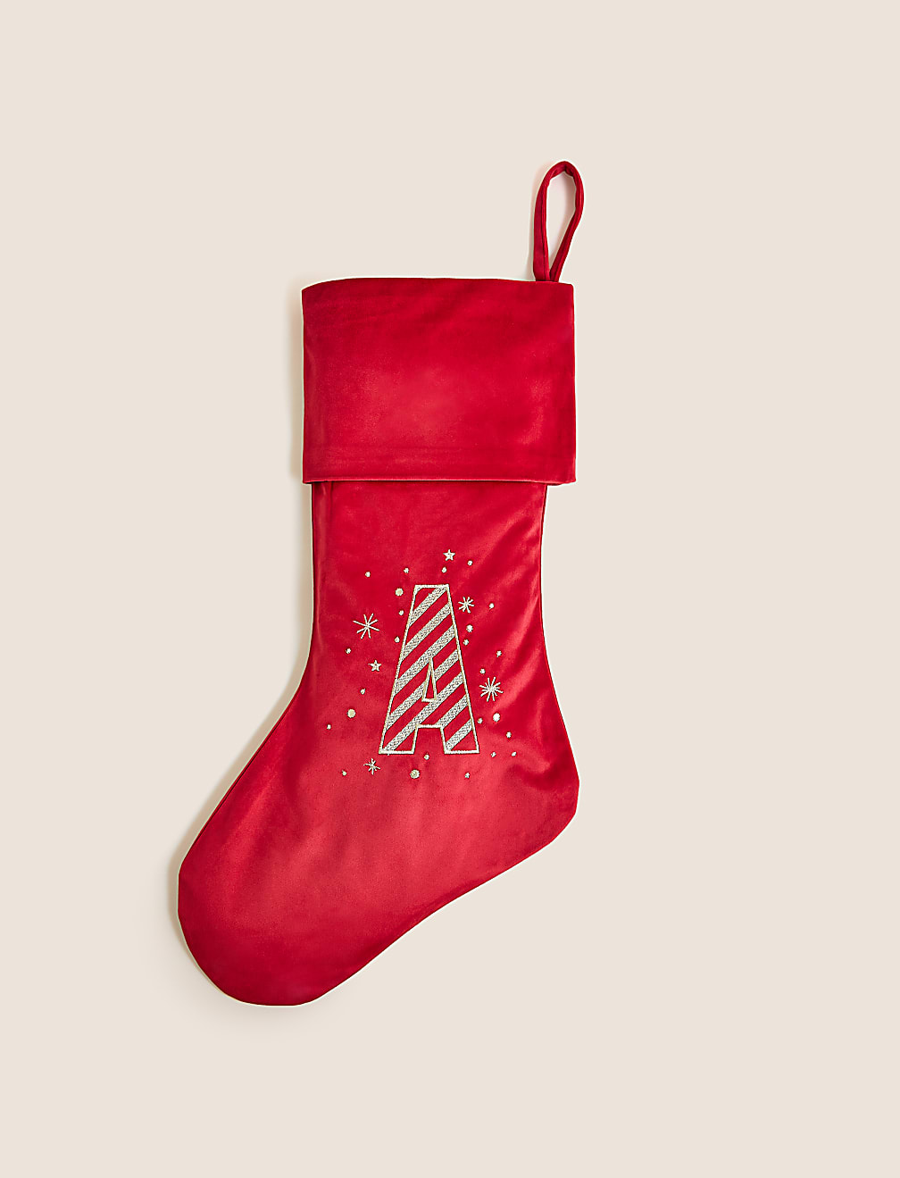 Red Velvet Alphabet Stocking