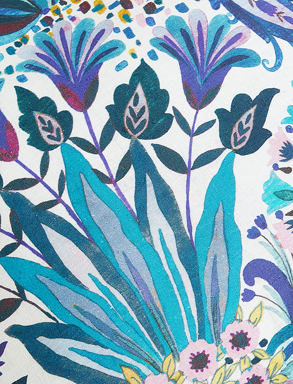 Cotton Linen Floral Embellished Cushion