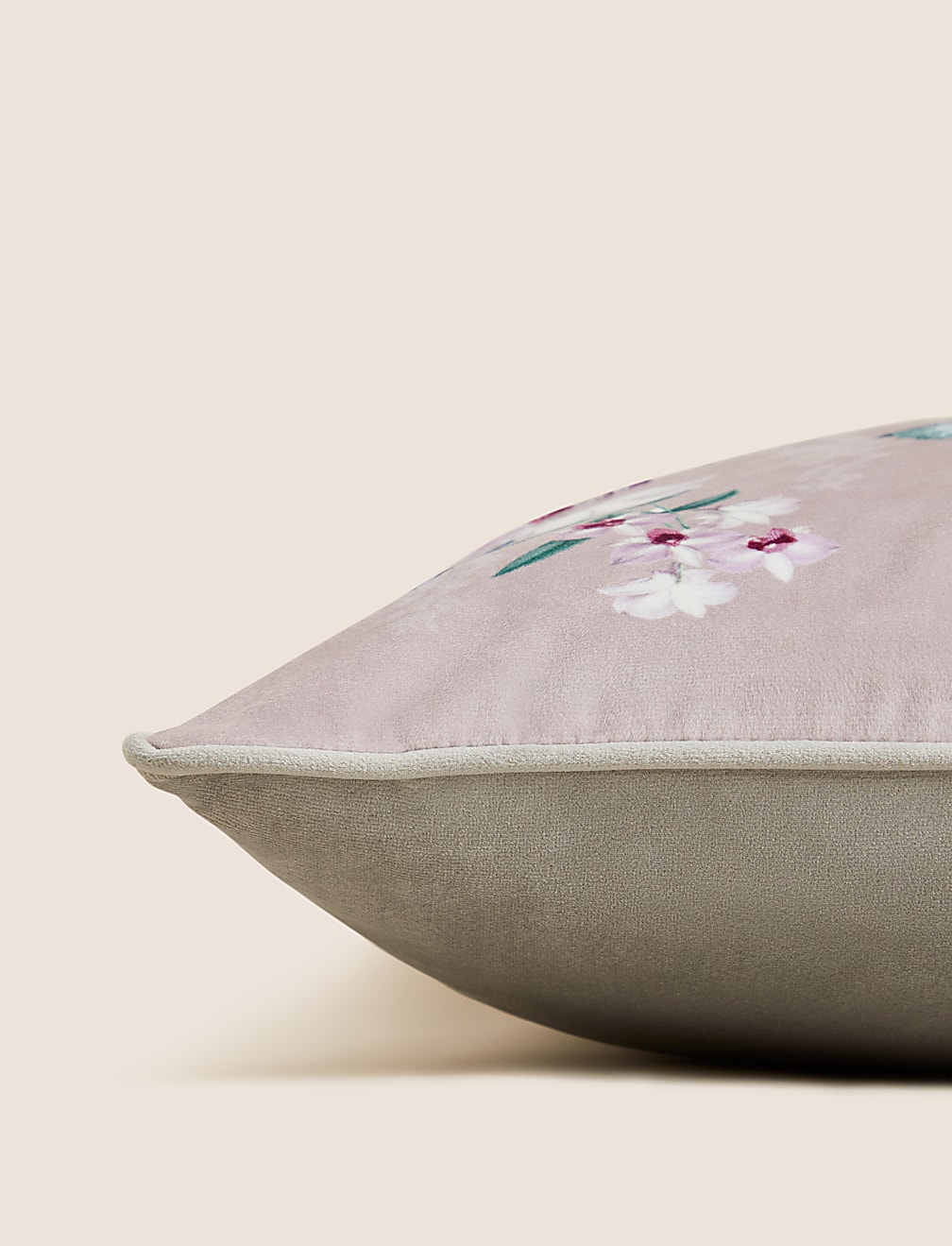 Velvet Hummingbird Embellished Cushion