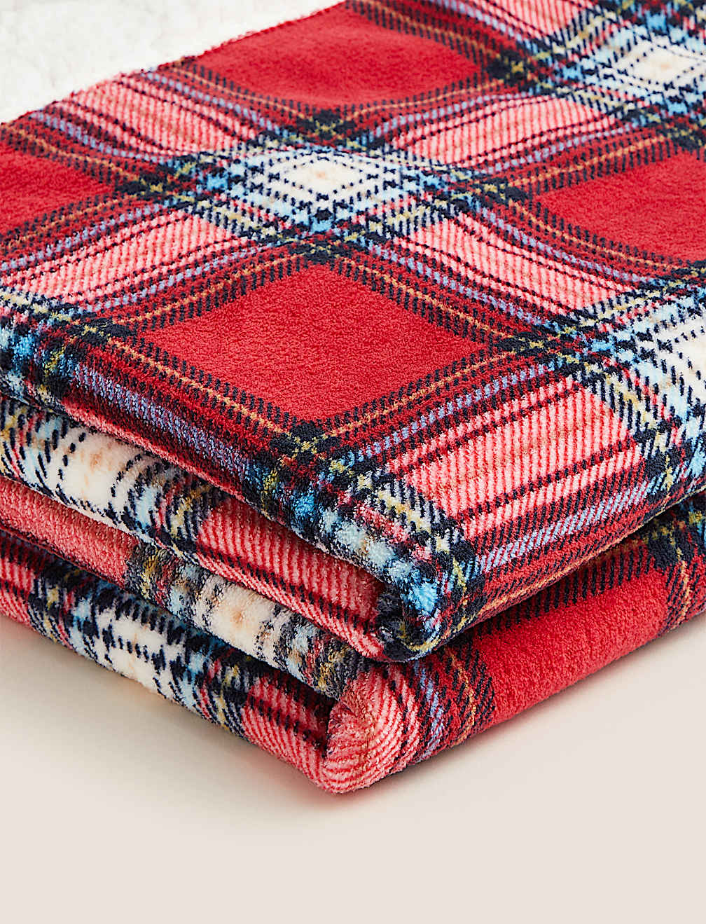 Fleece Checked Christmas Tartan Throw