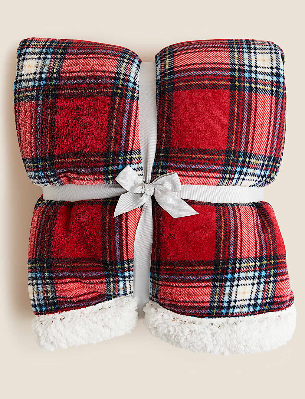 Fleece Checked Christmas Tartan Throw