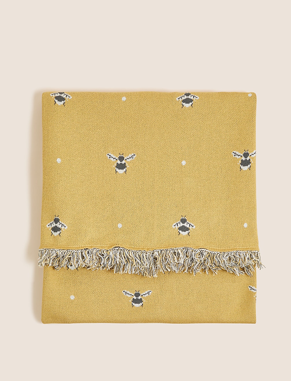 Pure Cotton Bee Knitted Throw