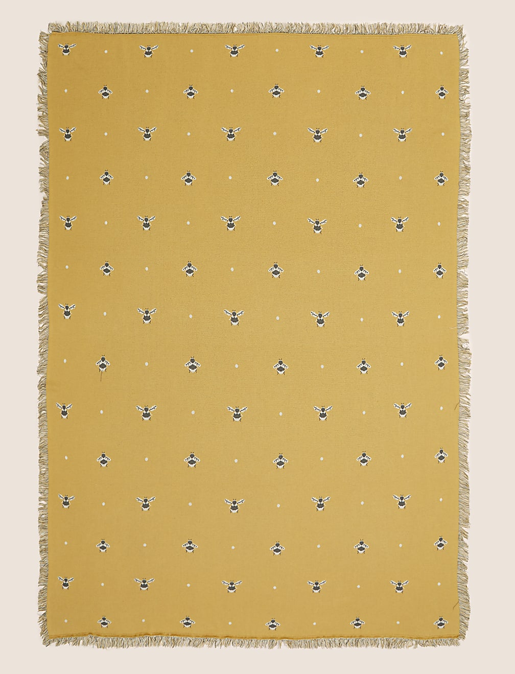 Pure Cotton Bee Knitted Throw