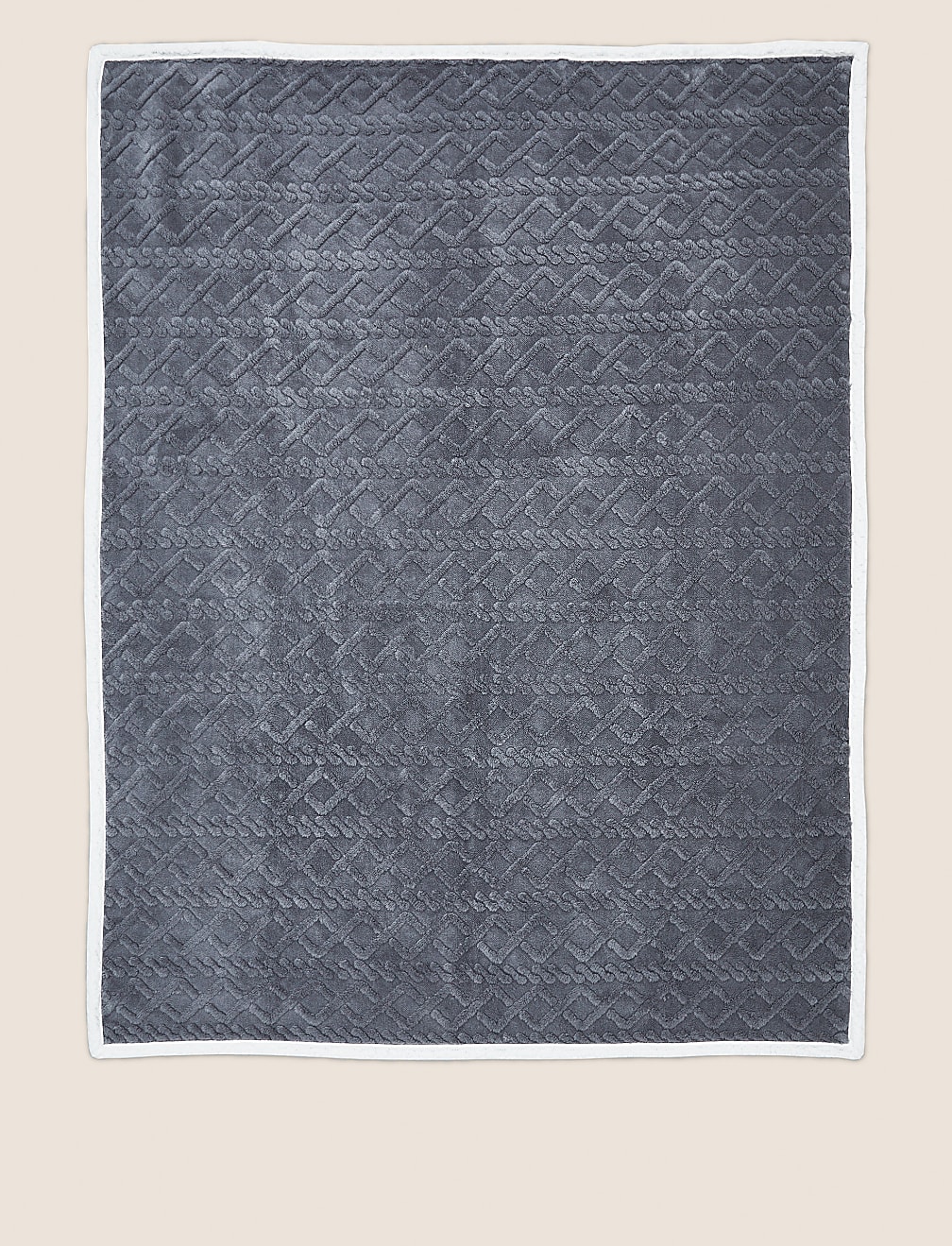 Borg Fleece Cable Throw