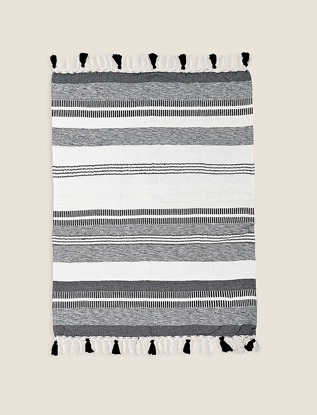 Cotton Rich Woven Monochrome Stripe Throw