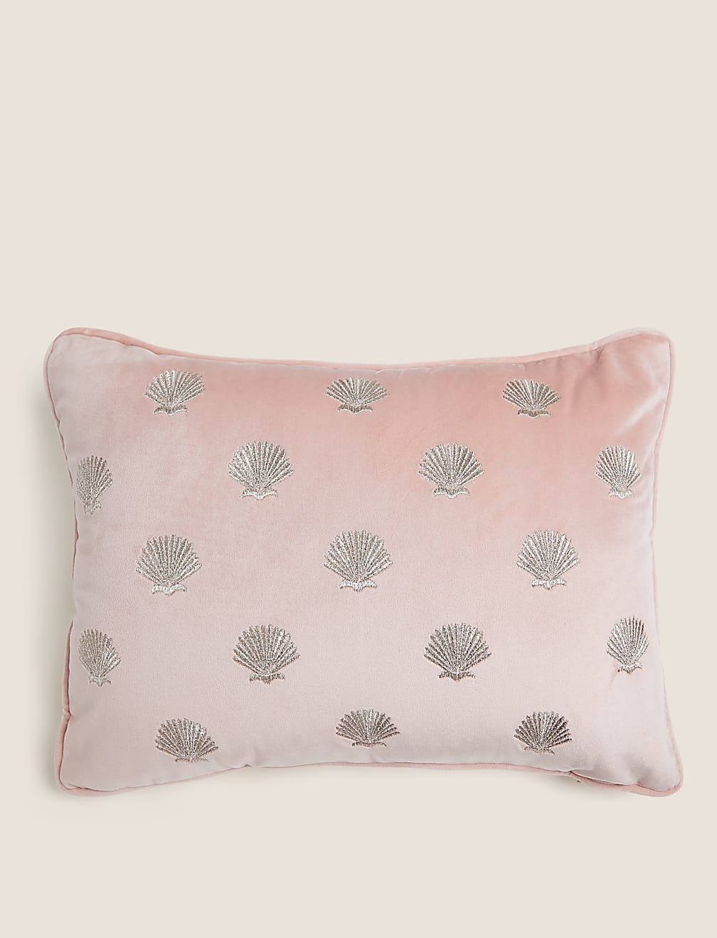 Velvet Shell Embroidered Bolster Cushion