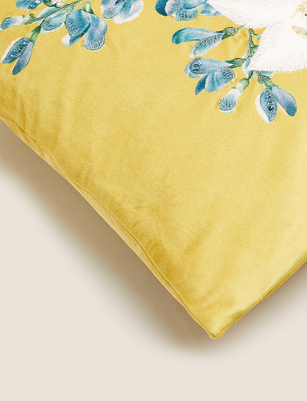 Velvet Bee Embroidered Cushion
