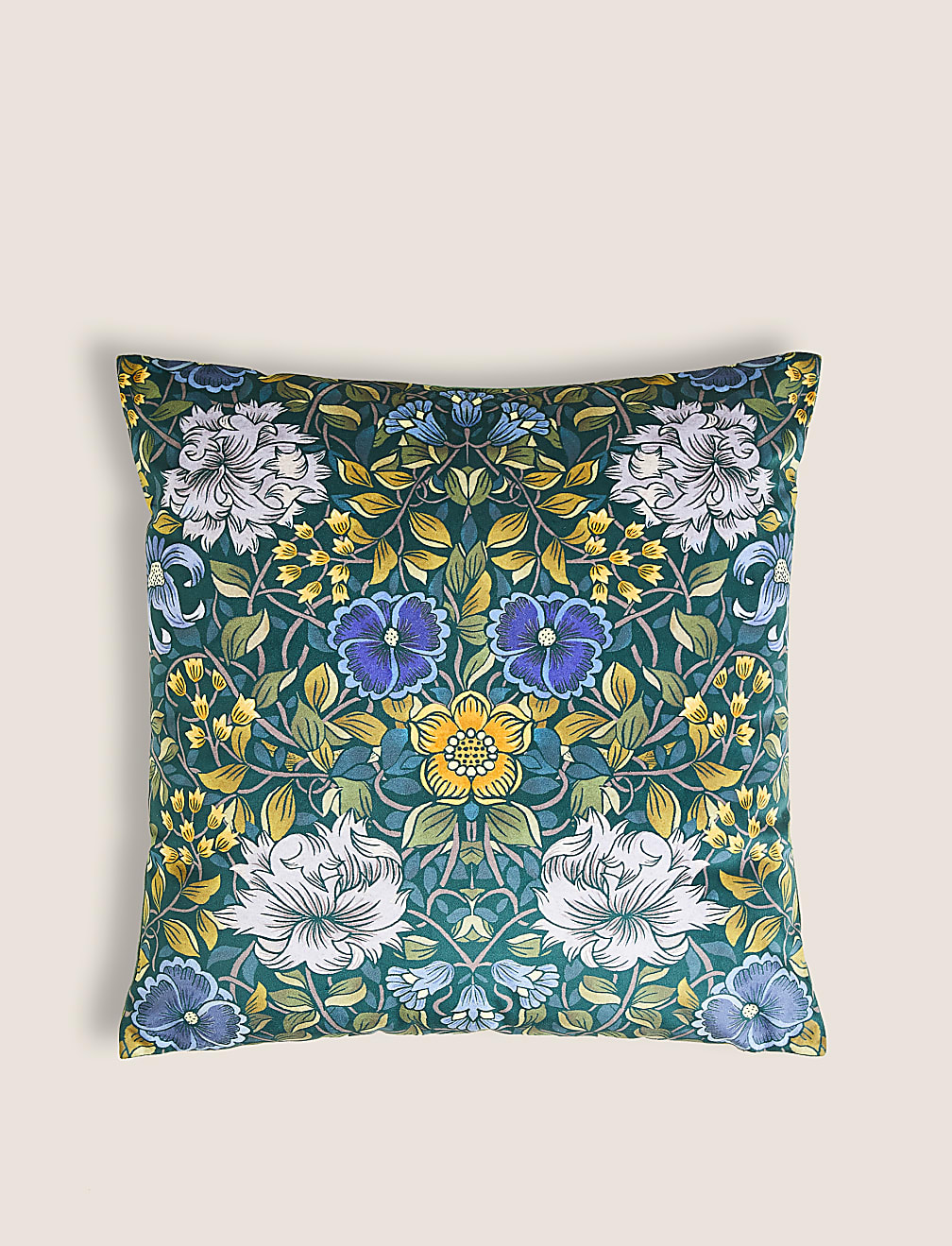 Velvet Mirror Floral Print Cushion
