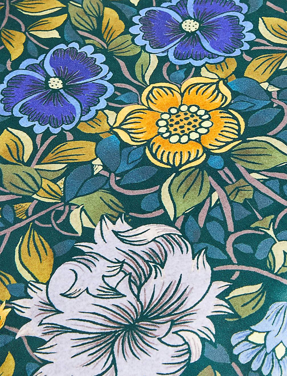 Velvet Mirror Floral Print Cushion