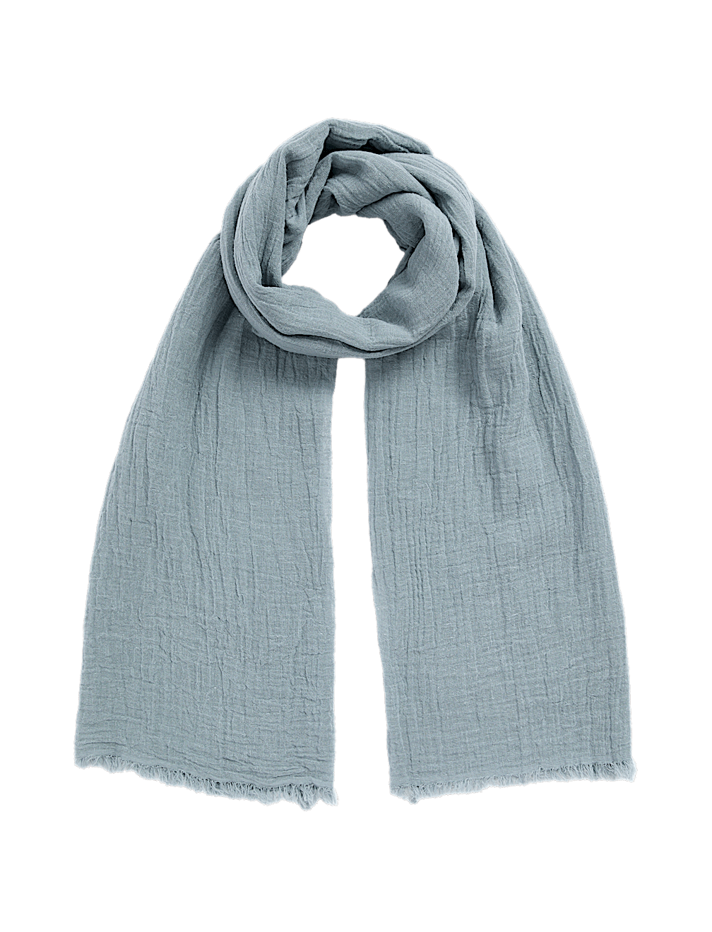 Linen Blend Fringed Scarf