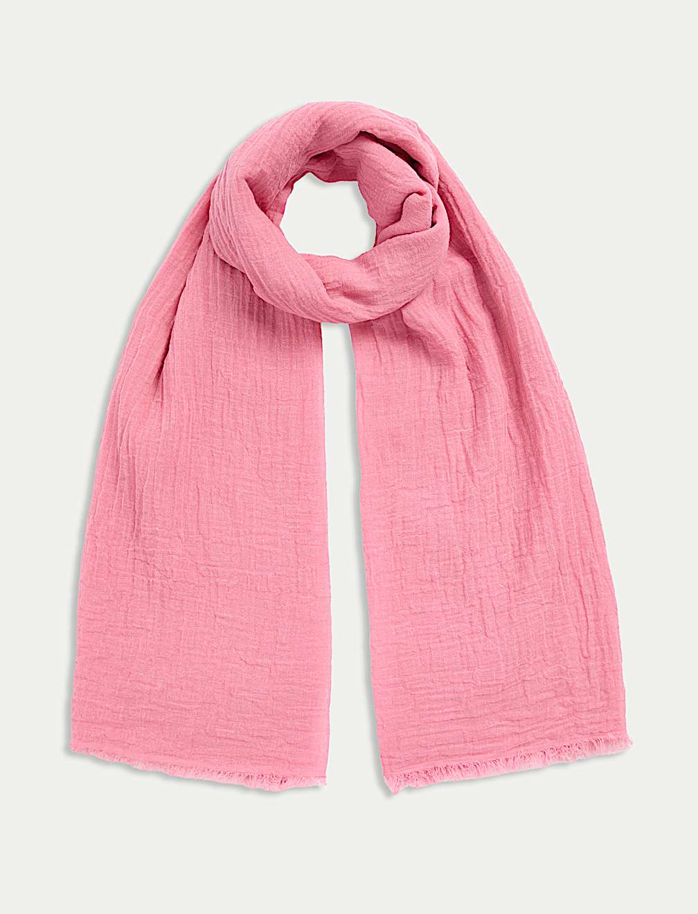 Linen Blend Fringed Scarf