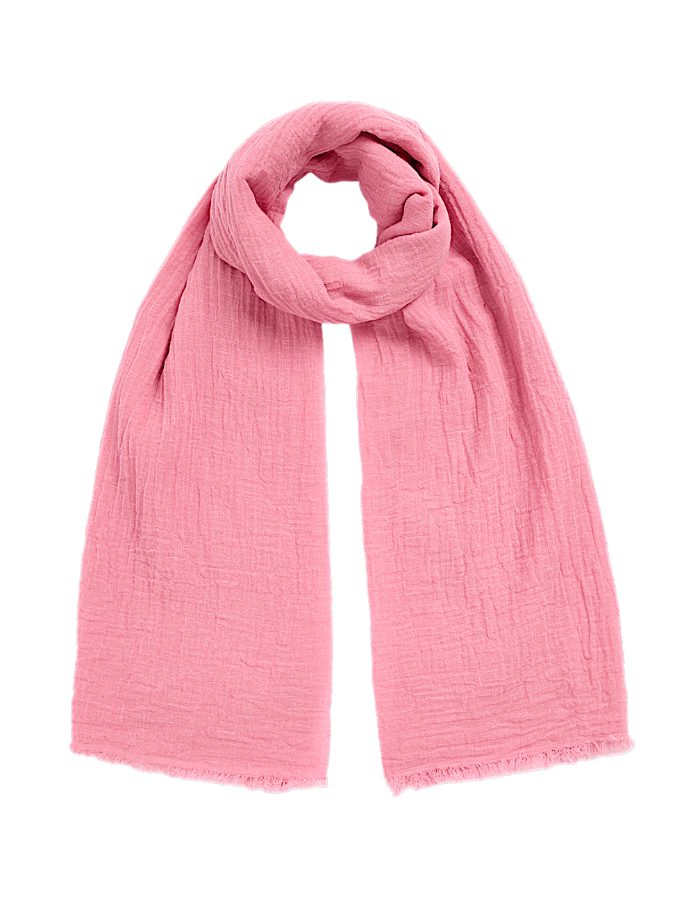 Linen Blend Fringed Scarf