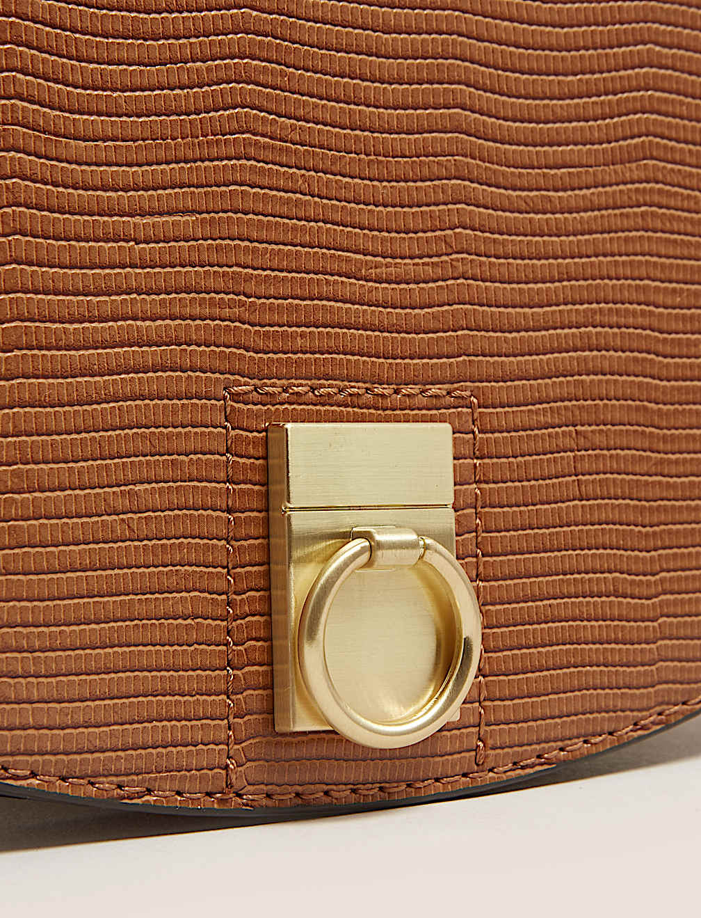 Faux Leather Saddle Cross Body Bag