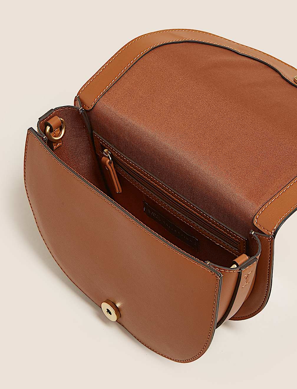 Faux Leather Saddle Cross Body Bag