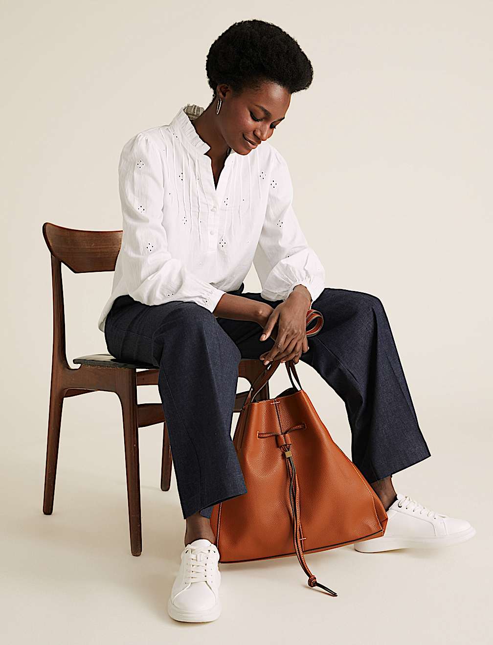 Faux Leather Drawstring Tote Bag