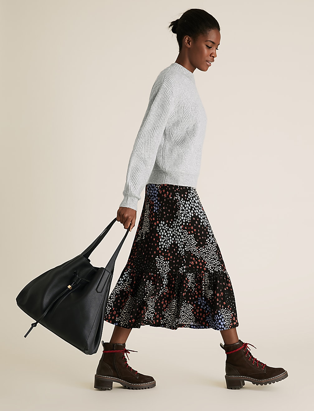 Faux Leather Drawstring Tote Bag