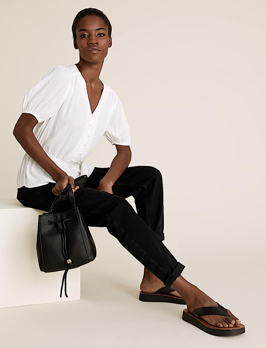 Faux Leather Drawstring Cross Body Bag
