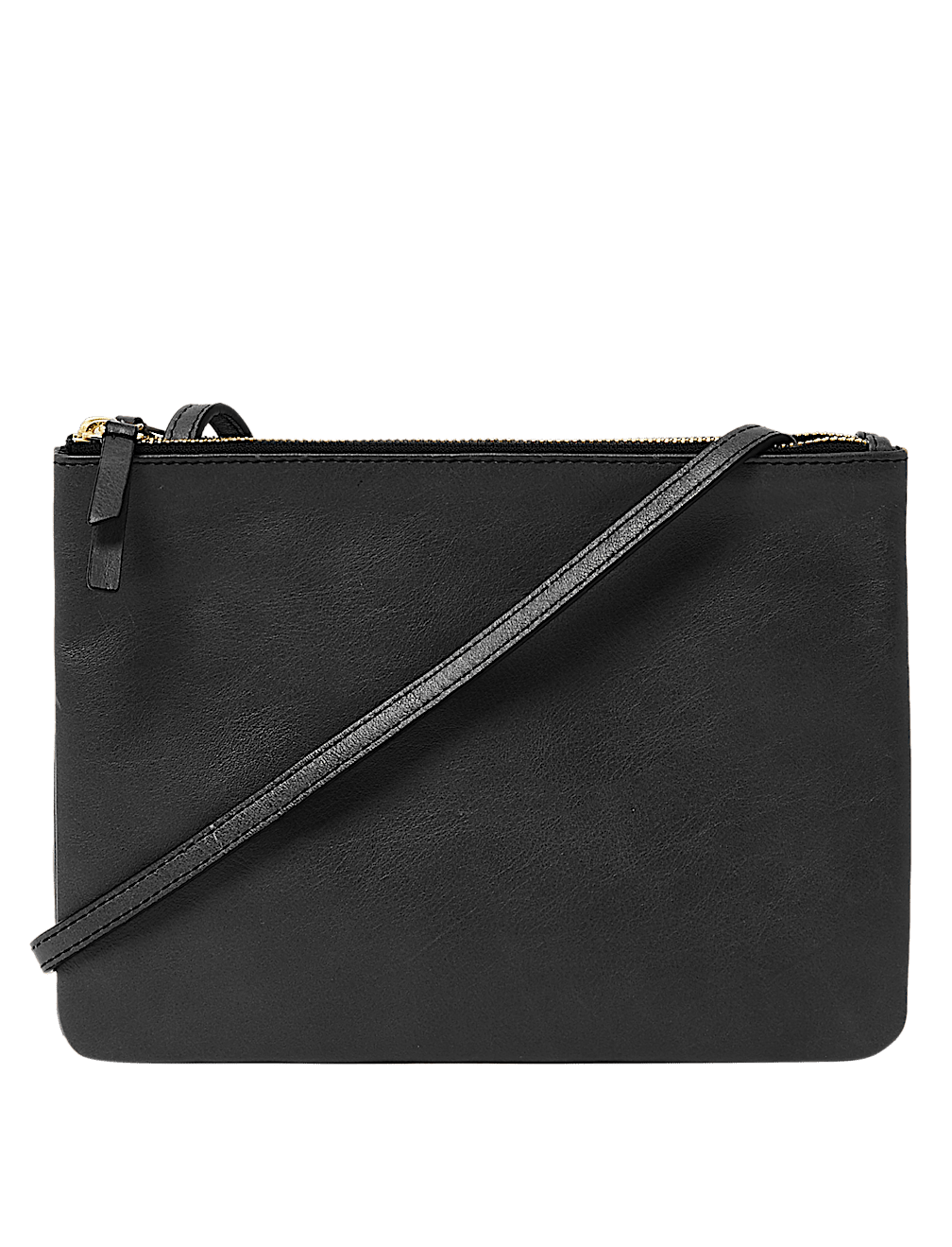 Leather Double Zip Cross Body Bag