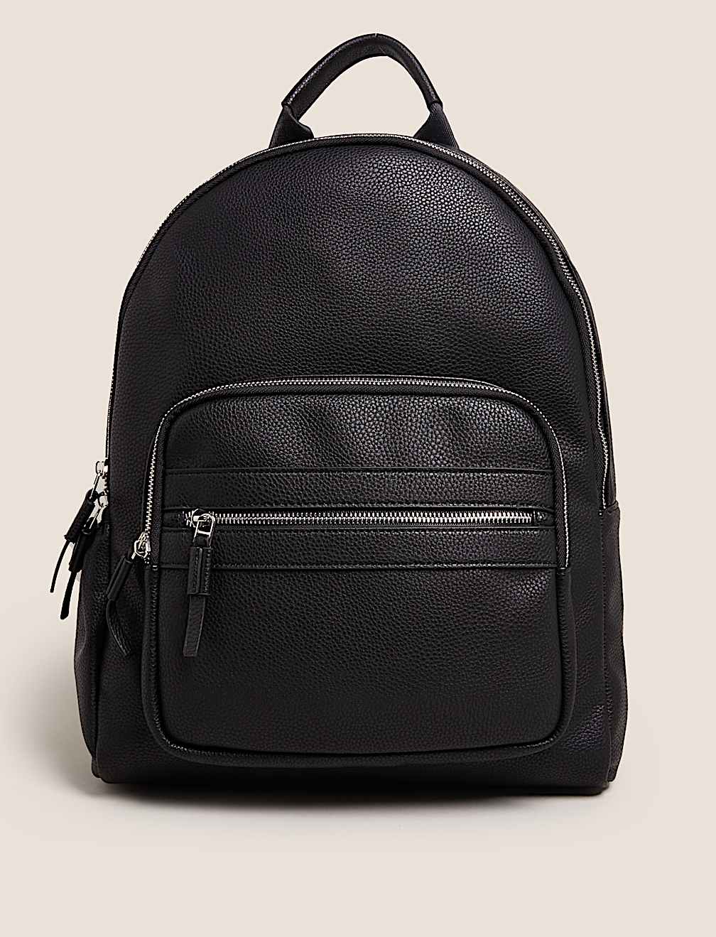 Faux Leather Zip Around Backpack