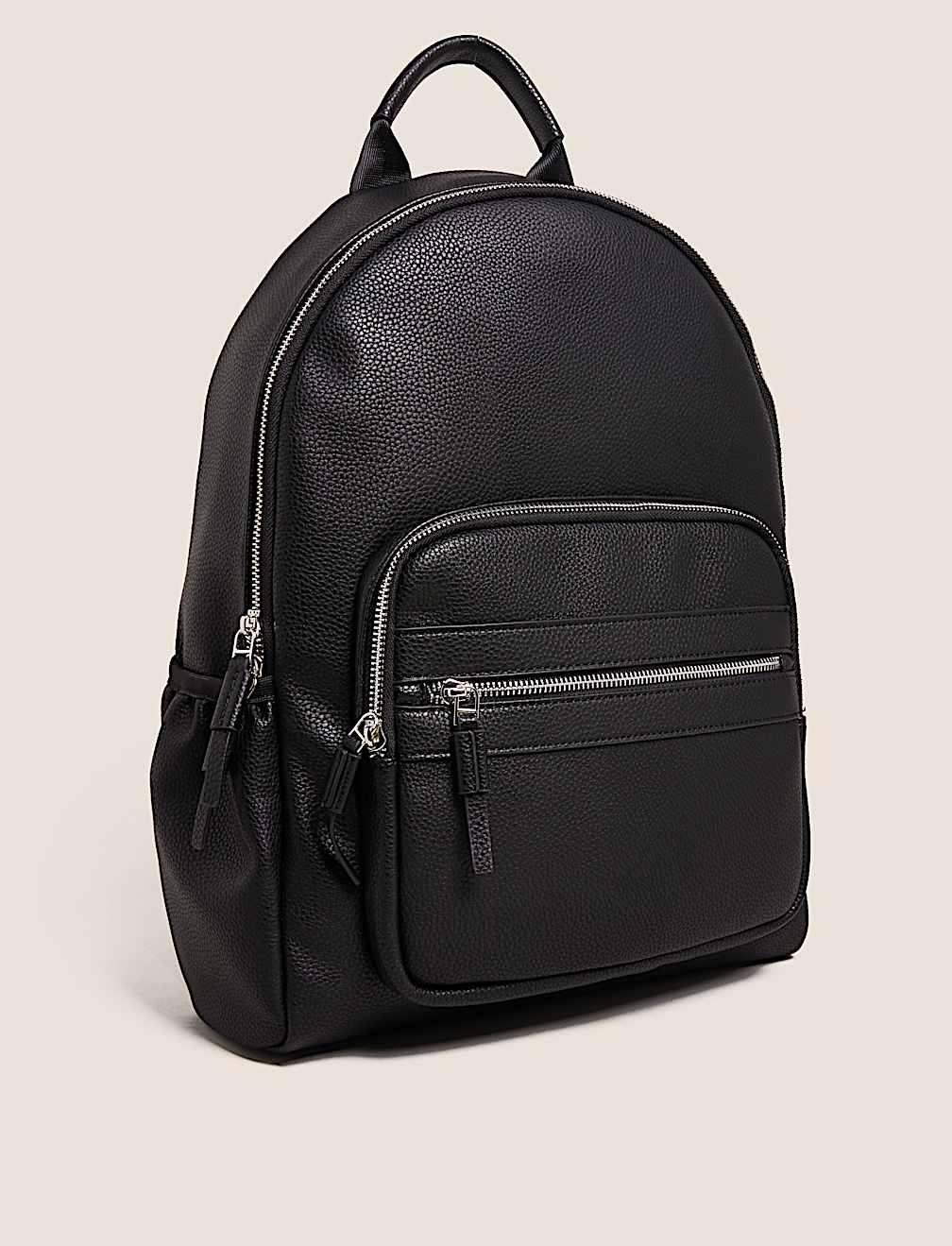 Faux Leather Zip Around Backpack