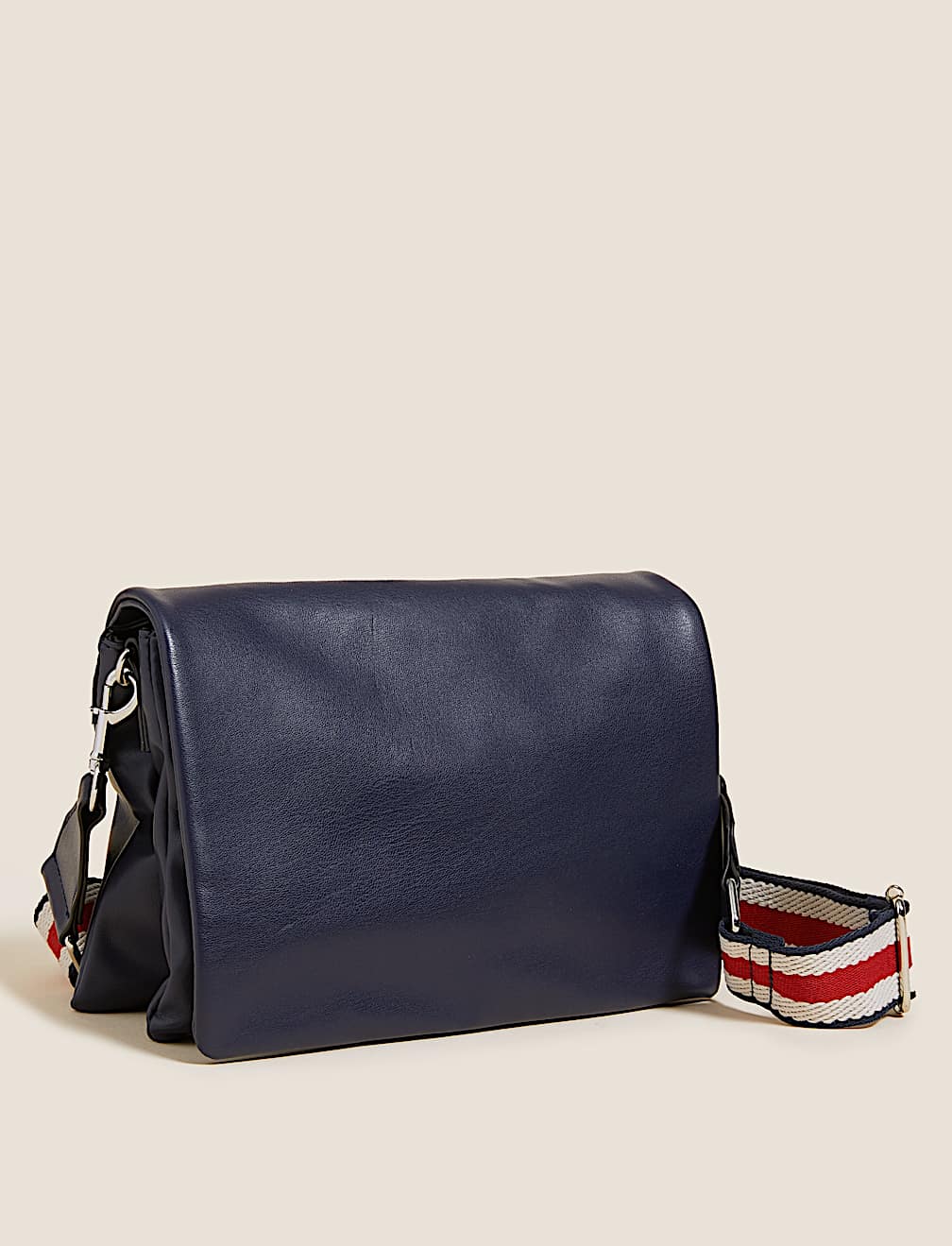 Faux Leather Messenger Cross Body Bag