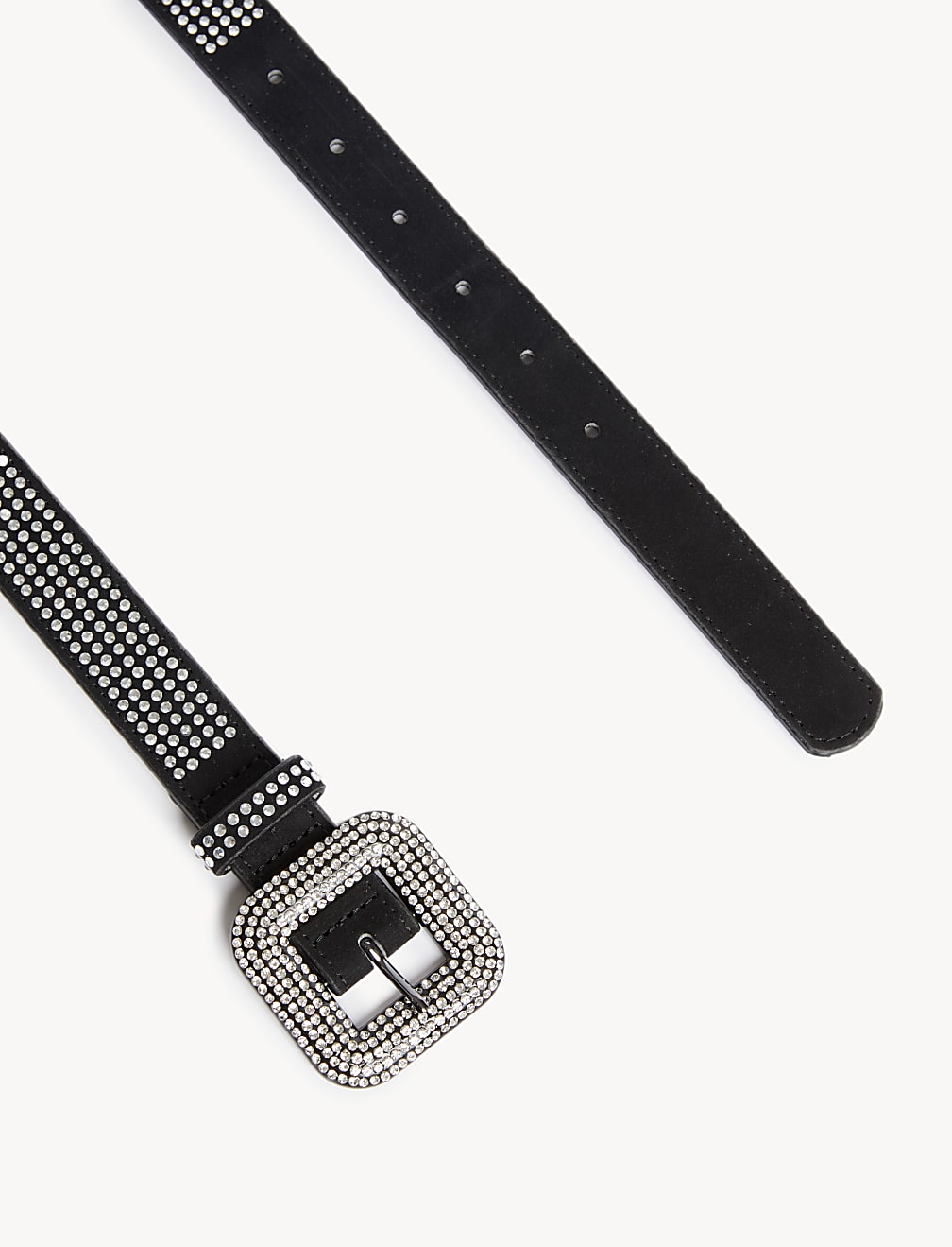 Faux Leather Crystal Jeans Belt