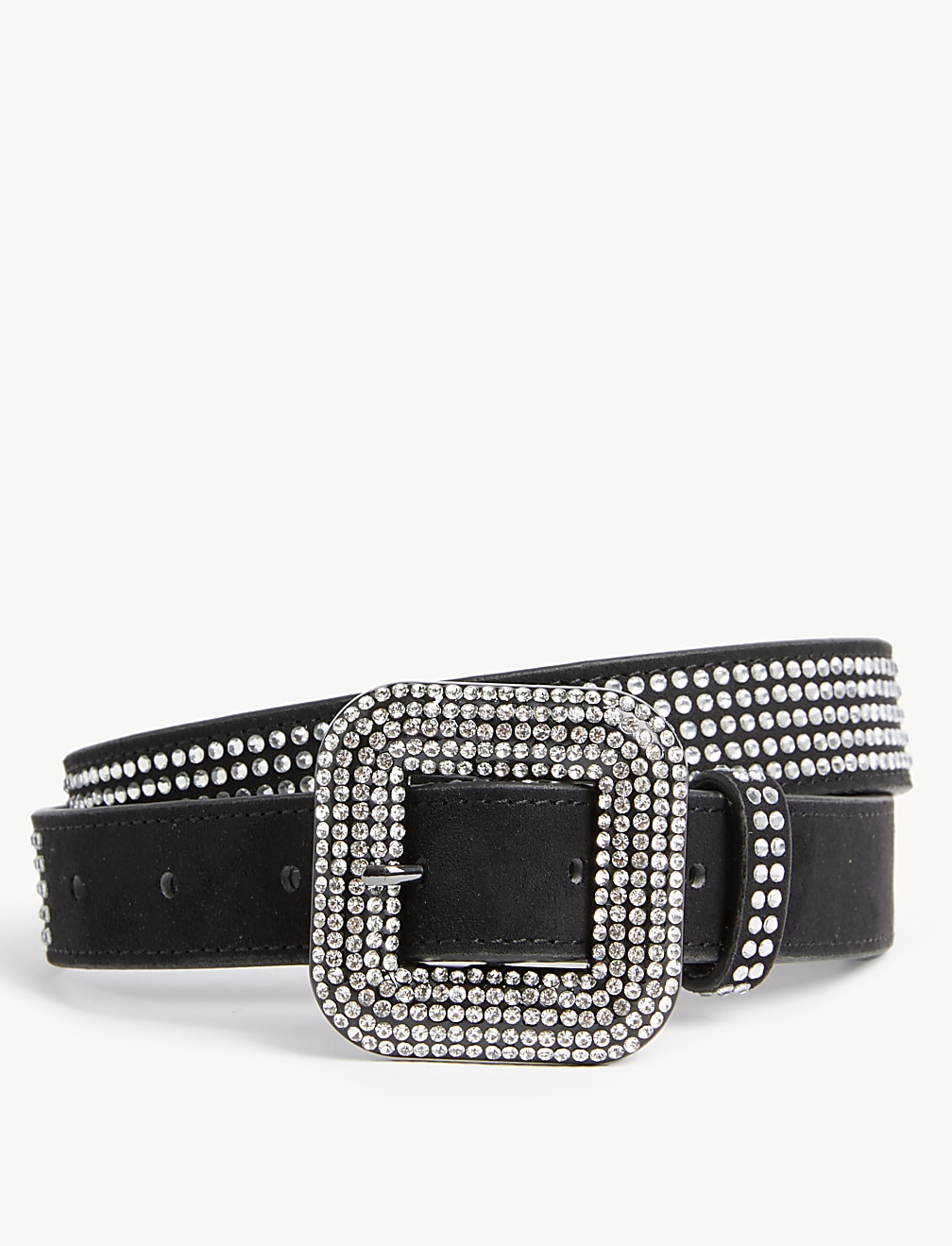 Faux Leather Crystal Jeans Belt